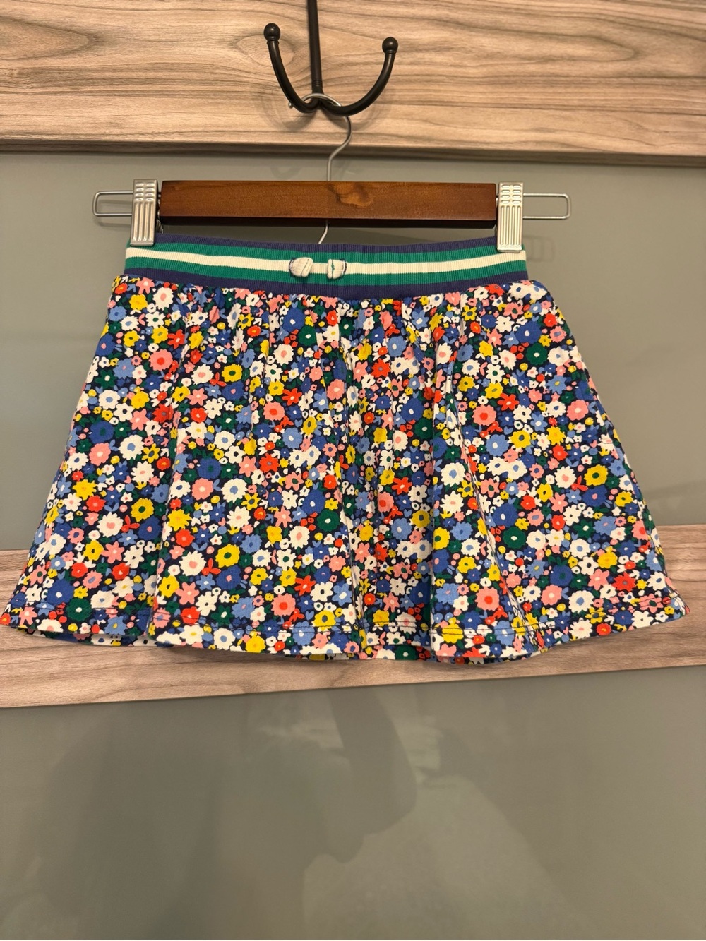 Boden Blue Multicolor Floral Skater Skirt